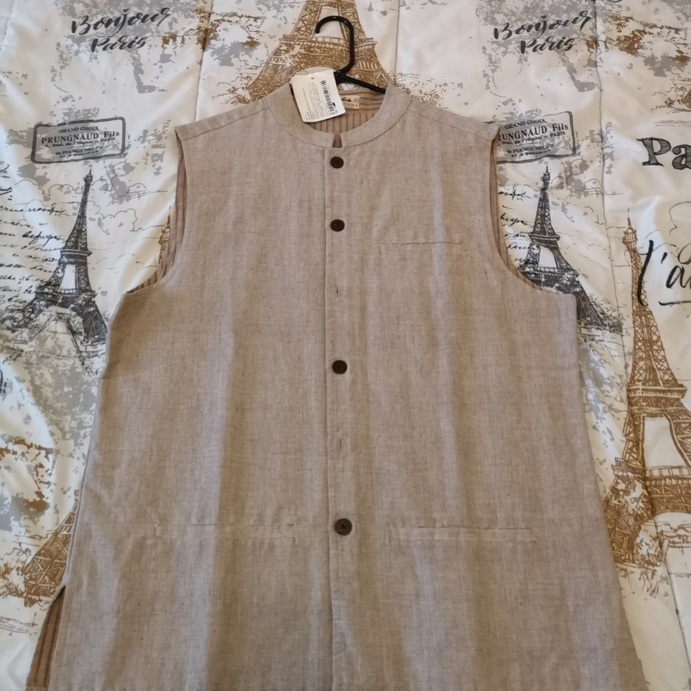 NWT FabIndia Nehru Jacket Cotton Firdaus Size 42